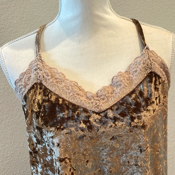 Velvet Lace Trim Cami Top - Picture 5 of 5